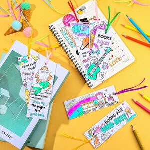 Color Your Own Bookmarks DIY Bookmarks Coloring Paper Bookmarks for Teachers Students Classroom Rewards Supplies (60)