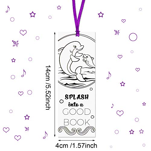 Color Your Own Bookmarks DIY Bookmarks Coloring Paper Bookmarks for Teachers Students Classroom Rewards Supplies (60)