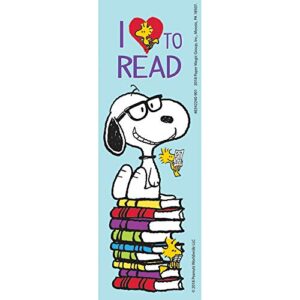 eureka peanuts ”i love to read” snoopy bookmarks for kids, 36 ct, 2” x 6”