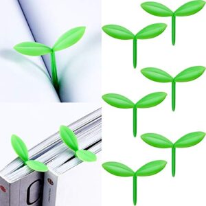 sprout little green bookmarks mini green sprout bookmarks silicone grass buds bookmarks creative gifts for bookworm book lovers reading (6 pieces)