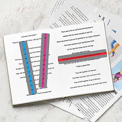 32 Pieces Guided Reading Strips/Colored Overlay/Highlight Strips/Highlighter/Bookmark/Assorted Colors Help with Dyslexia for Children and Teacher Supply Assistant