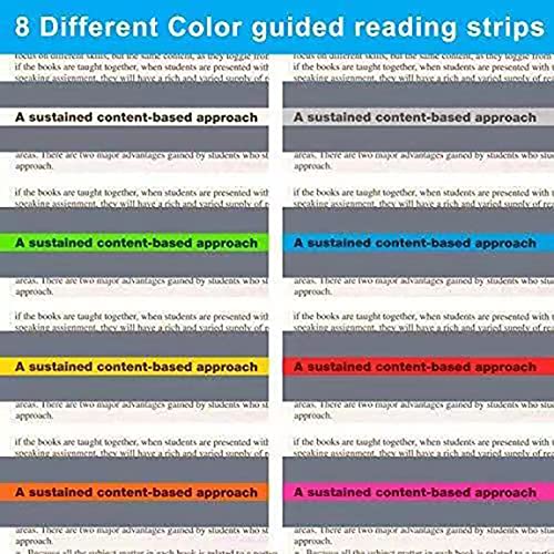 32 Pieces Guided Reading Strips/Colored Overlay/Highlight Strips/Highlighter/Bookmark/Assorted Colors Help with Dyslexia for Children and Teacher Supply Assistant