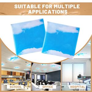Pack of 2 Fluorescent Light Covers Light Filter Magnetic Ceiling Light Cover Classroom Lights Covers Classroom Supplies for Teachers Elementary for Office School Home Hospital (Blue Sky)