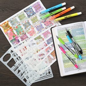 Mr. Pen- Bible Journaling Kit with Bible Highlighters and Pens No Bleed, Bible Tabs, Bible Stencils, Bible Ruler, Bible Markers No Bleed, Bible Journaling Supplies, Bible Study Kit, Christian Gifts