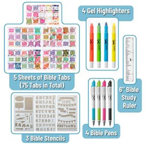 Mr. Pen- Bible Journaling Kit with Bible Highlighters and Pens No Bleed, Bible Tabs, Bible Stencils, Bible Ruler, Bible Markers No Bleed, Bible Journaling Supplies, Bible Study Kit, Christian Gifts