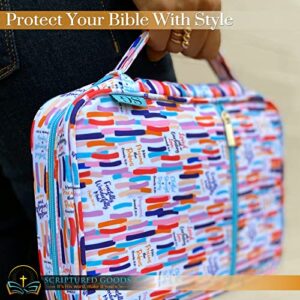 Bible Cover – Beautiful Bible Case with Inspiring Bible Verses for Women – Covers & Protects Your Prayer and Study Items - Keep His Word Close in This Unique Stylish Bag