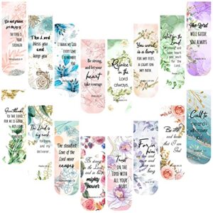 48 Pcs Bible Verse Magnetic Bookmarks, Inspirational Scripture Christian Book Markers Religious Motivational Encouragement Flower Page Clips Presents for Women School Office Supplies(Stylish Style)