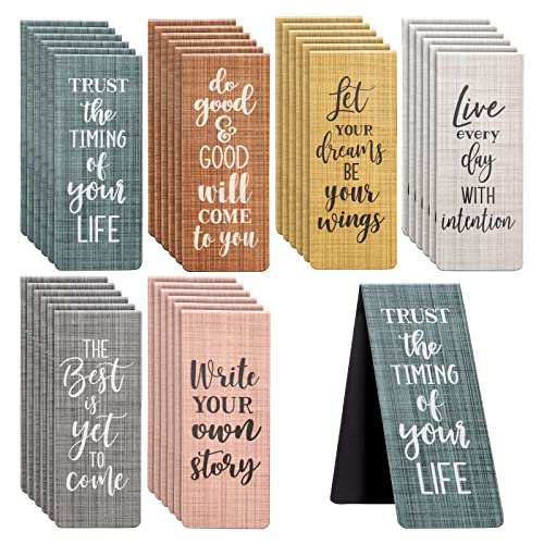 36-Pack Inspirational Magnetic Bookmarks for Women with Motivational Quotes, Bulk Magnet Page Clips for Students, Teachers, Office, Reading, 6 Designs (2.5x1 in)