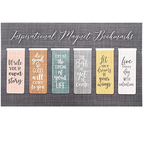 36-Pack Inspirational Magnetic Bookmarks for Women with Motivational Quotes, Bulk Magnet Page Clips for Students, Teachers, Office, Reading, 6 Designs (2.5x1 in)