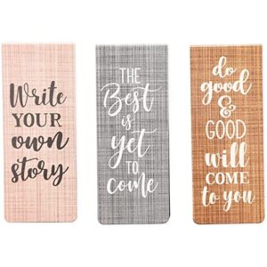 36-Pack Inspirational Magnetic Bookmarks for Women with Motivational Quotes, Bulk Magnet Page Clips for Students, Teachers, Office, Reading, 6 Designs (2.5x1 in)