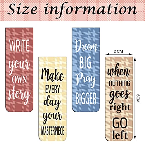 60 Pieces Inspirational Magnetic Bookmarks Motivational Bookmarks Magnetic Page Markers Assorted Magnet Page Clips for Students Teachers School Home Office Supplies (Simple Style)