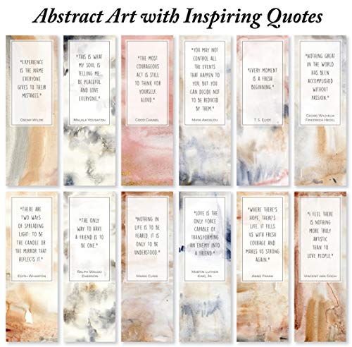 Abstract Bookmarks with Inspirational Quotes - Pack of 48