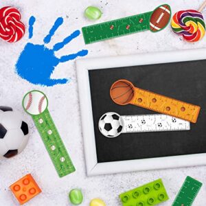 Cute Bookmarks Ruler for Kids Sports Themed Cute Bookmarks Reading Rulers Party Favor for Kids Birthday Students, Teens, Basketball Baseball Football Soccer Party Supplies Classroom Prizes (48 Pieces)