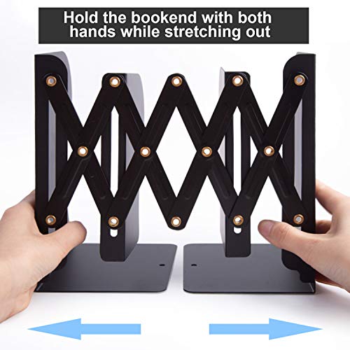 MDHAND Adjustable Bookend, Desk Magazine File Organizer Holder, Desk Organizer and Accessories for Office, Books, Papers, Extends up to 19 inches