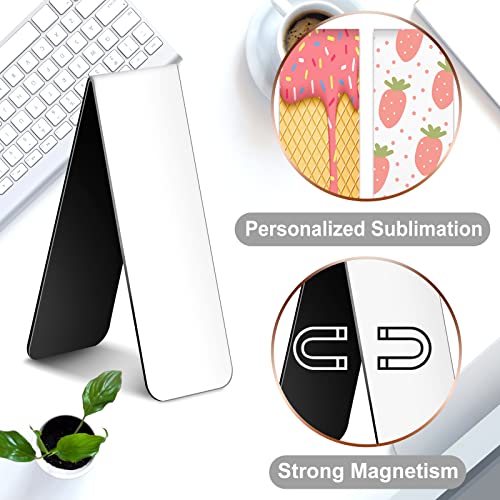 30 Pieces Magnetic Bookmark Book Marker Clip Sublimation Bookmarks Sublimation Magnetic Bookmarks Page Markers for Students Teachers Classroom Home Office Reading Supplies