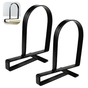 bookends for shelves – heavy-duty clamped book ends book shelf holders, non-skid bookends stoppers supports (black, 2)