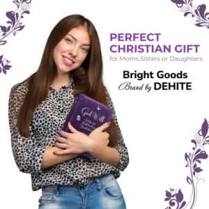 Bible Covers for Women and Girls - Leather Bible Case Bag Large and Medium Size Fits Books Up to 10.1 x 7 x 1.9 Inches - Gift for Women Bright Goods by DEHITE - Purple Faux PU Leather Bible Accessory