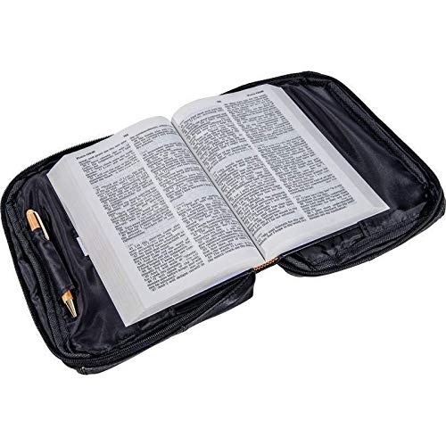 Genuine Leather Large Book Covers Bible Covers with Handle (Black)