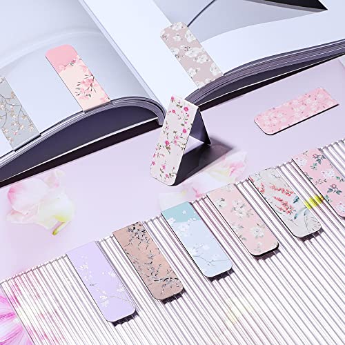 24 Pieces Magnetic Bookmarks for Women Floral Book Markers for Women Flower Planner Magnetic Bookmark Assorted Book Magnets Page Markers Clip Magnetic Bookmarks for Books Students Reading