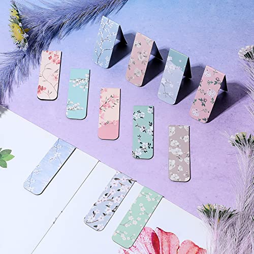 24 Pieces Magnetic Bookmarks for Women Floral Book Markers for Women Flower Planner Magnetic Bookmark Assorted Book Magnets Page Markers Clip Magnetic Bookmarks for Books Students Reading