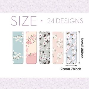 24 Pieces Magnetic Bookmarks for Women Floral Book Markers for Women Flower Planner Magnetic Bookmark Assorted Book Magnets Page Markers Clip Magnetic Bookmarks for Books Students Reading