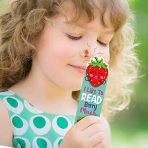 60 Pieces Scented Bookmarks Scratch and Sniff Fun Bookmarks 6 Styles for Students Bookmarks Smelly Bookmarks for Kids (Fruit Style)