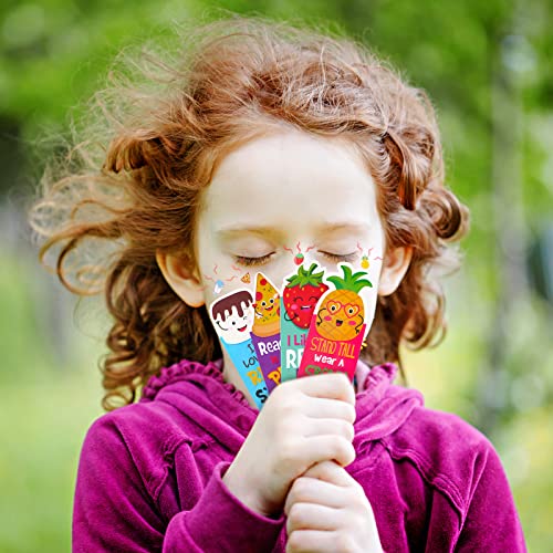 60 Pieces Scented Bookmarks Scratch and Sniff Fun Bookmarks 6 Styles for Students Bookmarks Smelly Bookmarks for Kids (Fruit Style)