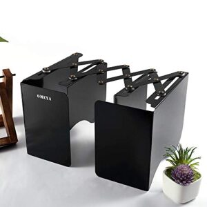 Adjustable Bookends, Metal Book Ends for Heavy Book, 2 Dividers, Nonslip Book Stander for Desk, Shelf, Office, Stationery Gift, Extends up to 19 inches (Black)