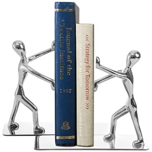 fasmov heavy duty stainless steel man bookends nonskid bookends art bookend,1 pair