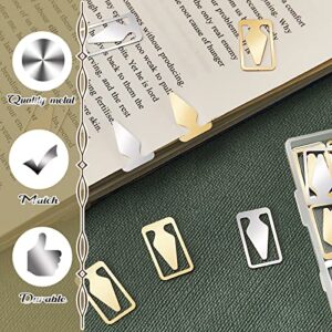 Book Line Markers 100 Count Tin Mixed Metals Bookmarkers Book Page Markers Arrow Bookmarks Gold Silver Book Marker Clip for Reading Teachers Students Book Lovers Men School Work