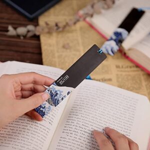 Donxote 4-Piece Bookmark, Japanese Ukiyo-e Bookmarks for Book Lovers, Hand Made Wood Art Book Mark Gift Box Set with Tassel, is A Unique Gift for Men, Women and Kids - The Great Wave Off Kanagawa