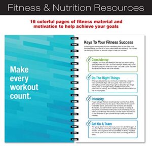 Global Printed Products Workout Fitness Journal Nutrition Planners: Clip-in Bookmark, Sturdy Binding, Thick Pages & Laminated Protective Cover (Black & Gold)