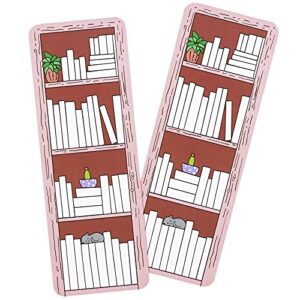 50 Pieces Book Tracker Bookmark Bookshelf Design Bookmark Double-Sided Reading Page Markers for Christmas Party Reader Writer Kids Student Book Lover Supplies