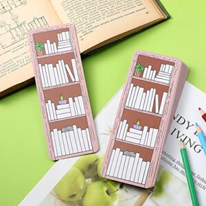 50 Pieces Book Tracker Bookmark Bookshelf Design Bookmark Double-Sided Reading Page Markers for Christmas Party Reader Writer Kids Student Book Lover Supplies