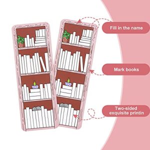 50 Pieces Book Tracker Bookmark Bookshelf Design Bookmark Double-Sided Reading Page Markers for Christmas Party Reader Writer Kids Student Book Lover Supplies