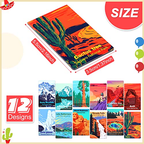 24 Pieces Magnetic Bookmarks National Park Magnetic Page Markers Assorted Inspirational Book Mark Set with National Park Landscape Book Marker Clip for Book Lovers Students Teachers Reading(Park)