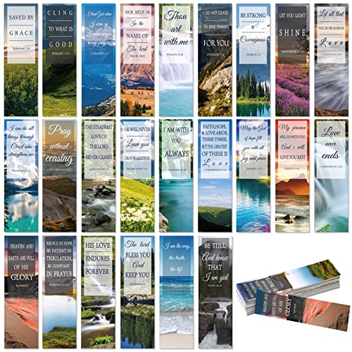 72 PCS Bible Verse Bookmarks with Full Scripture , Inspirational Christian Markers, Book Motivational Encouragement Landscape Page Clip Presents for Men Women Students Teachers School Office Supplies