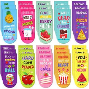 30 pieces assorted scented magnetic bookmarks scratch and sniff fruit food theme bookmarks encouraging sayings bookmarks cute bookmarks for kids, students, teens, 10 styles (classic)