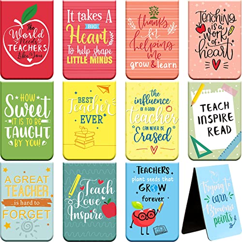 Teacher Magnetic Bookmarks Teachers Appreciation Gifts in Bulk Thank You Gifts Magnet Bookmarks Magnet Page Markers Special Teacher Gifts for Women (24 Pcs)