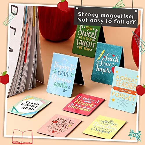 Teacher Magnetic Bookmarks Teachers Appreciation Gifts in Bulk Thank You Gifts Magnet Bookmarks Magnet Page Markers Special Teacher Gifts for Women (24 Pcs)