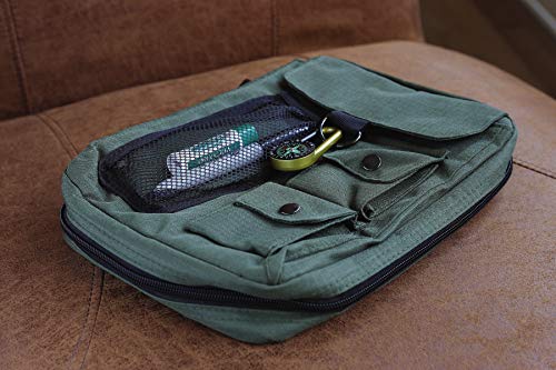 Compass Bible Cover, Zippered, with Handle, Nylon, Green, Large