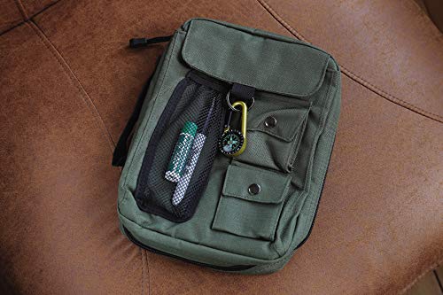 Compass Bible Cover, Zippered, with Handle, Nylon, Green, Large