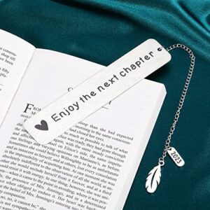 Bookmark with Chain 2023 Inspirational Graduation Retirement Wedding Christmas Anniversary Birthday Gifts for Women Men Her Him Boy Girl Kid Book Lover Boss Coworker Leaving Promotion New Dad Mom Gift