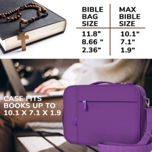 Bible Covers for Women Large and Medium Size - Bible Case Bag Fit Book Up to 10.1 x 7.1 x 1.9 Inches - | Pen Slots | Zippered Pocket | Shoulder Strap | - Marsala Church Christian Gift for Girl