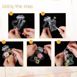 81 Pcs DIY Transparent Dried Flower Bookmark Set Include 20 Clear Bookmarks 40 Dried Flowers 20 Colorful Tassels and Tweezer Handmade Dried Floral Bookmark for Reader School Book Bottle Supplies