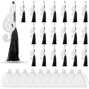 48 pcs musical notes bookmarks with elegant silk tassel 48 pcs white organza bags music metal bookmarks music party favors gifts for wedding guests children school office supplies