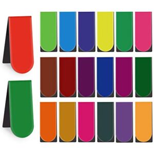 Magnetic Bookmarks,60 Pack 20 Solid Color Magnet Page Clip Small Bookmark for Book Lovers, Gift, Women, Man, Kids, Tudents, Teachers, School, Home, Office, Reading Supplies(2 x 0.8 inch)