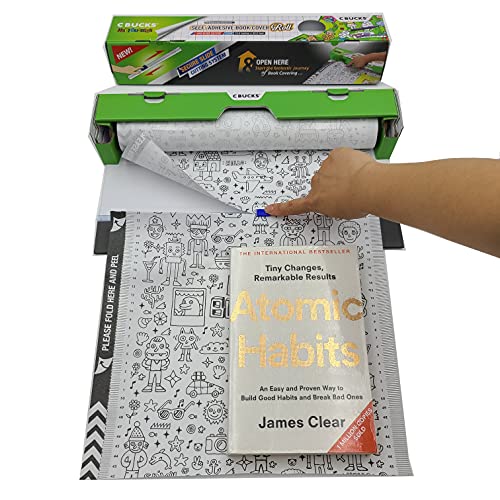 Clear Paperback Book Cover Protector Includes Slider - Covers Upto 20 Books (13in x 33.5ft)