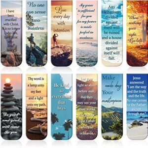 magnetic bookmarks bible verse page clip scripture magnet page markers assorted inspirational book markers set with landscape for students teachers reading (12 pieces)