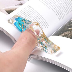 RMSK Book Page Holder for Reading - 2 Pcs Dried Flower Resin Thumb Book Page Holder and 2 Pcs Bookmark with Tassel - Useful Book Accessories for Reading Lovers, Teachers, and Students